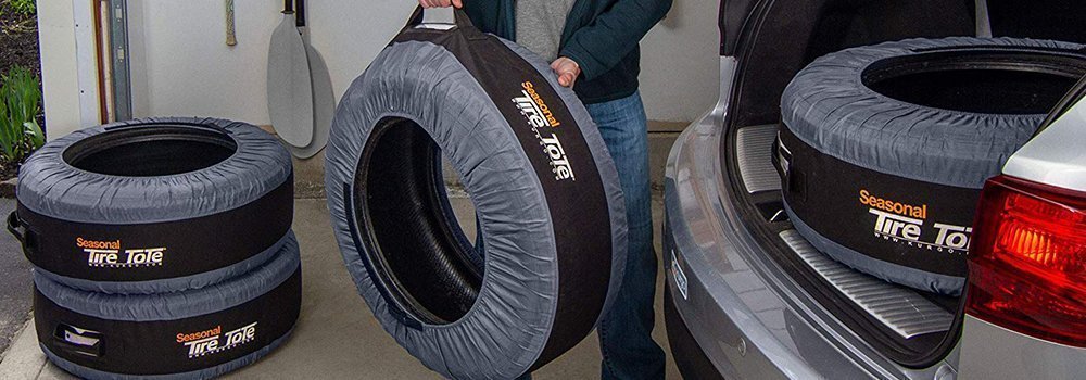 Kurgo Seasonal Tire Tote & Wheel Felts | Spare Tire Cover | Portable Wheel Bags | Winter Tire Cover | Eco-Friendly Tire Totes | Handle for Easy Transportation | Universal Fit